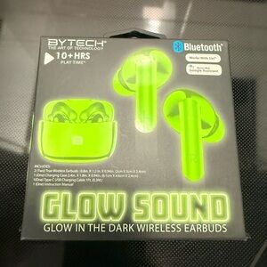 New Bytech Glow in the Dark Bluetooth Wireless Earbuds